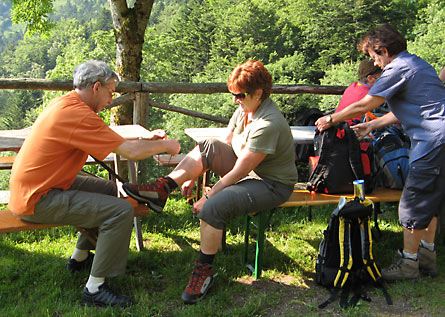  Vogesen 2010 [Bild: Vorbereitungen zur ersten Wanderung